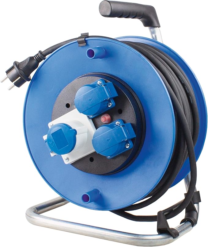 asschwabecee电缆卷筒230v–带schuko插头和40米导线–坚固的户外线辊